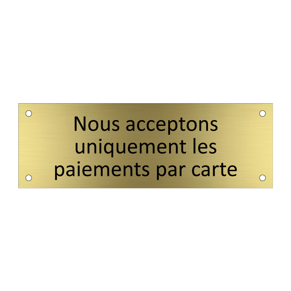 Nous acceptons uniquement les paiements par carte