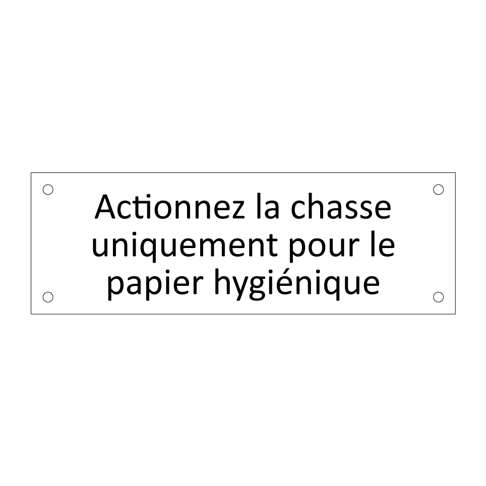 Actionnez la chasse uniquement pour le papier hygiénique