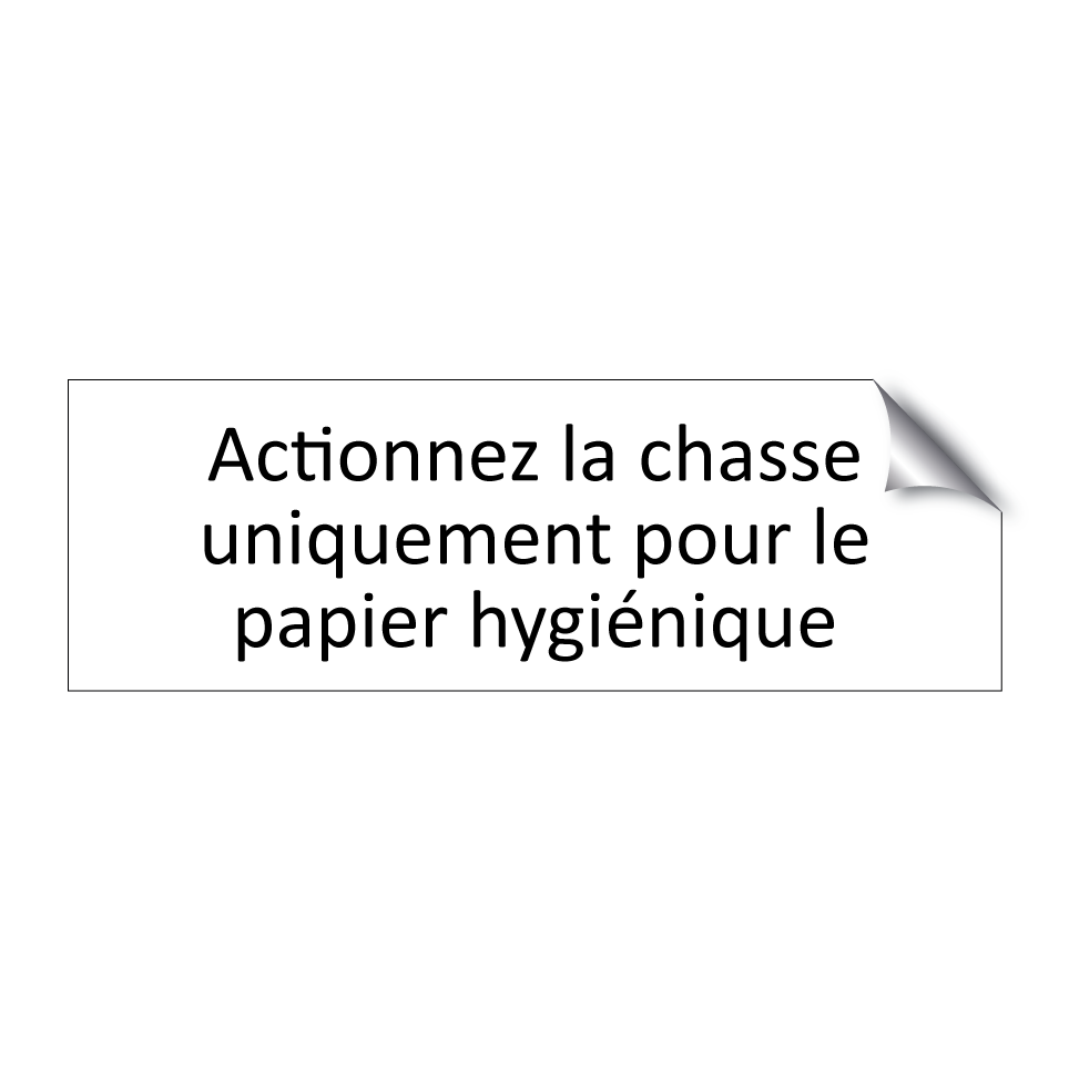 Actionnez la chasse uniquement pour le papier hygiénique