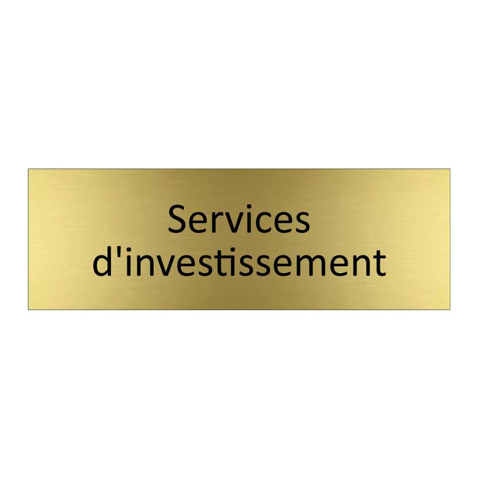 Services d'investissement