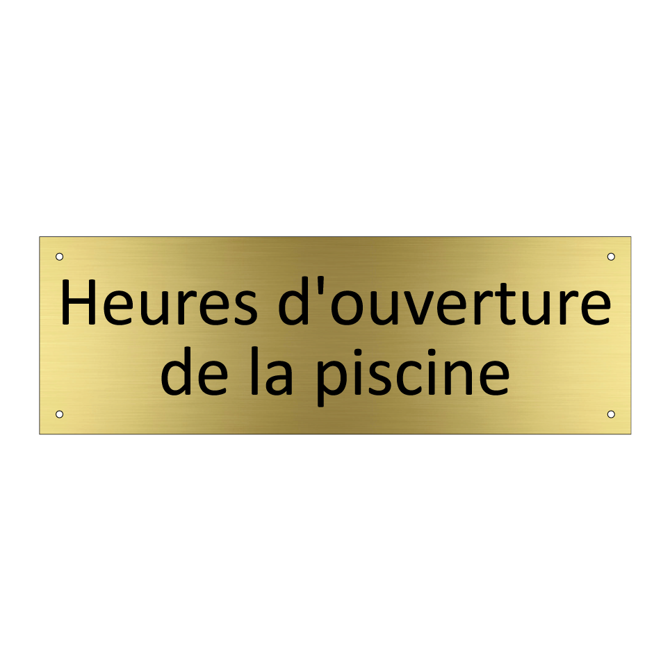 Heures d'ouverture de la piscine