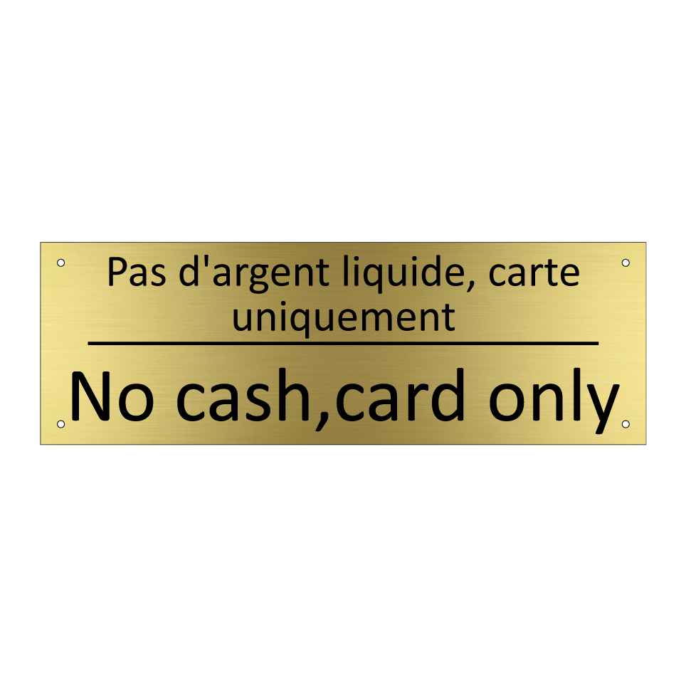 Pas d'argent liquide, carte uniquement /.../ - No cash,card only