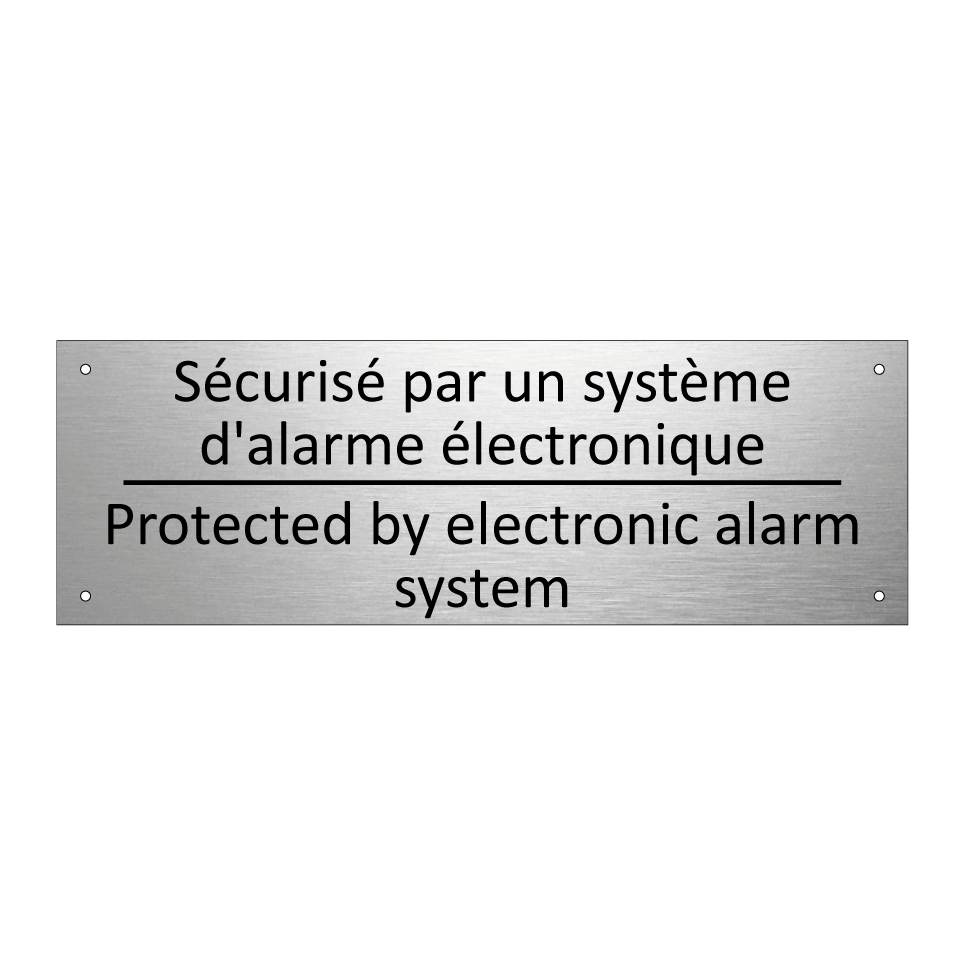 Sécurisé par un système d'alarme /.../ - Protected by electronic alarm /.../