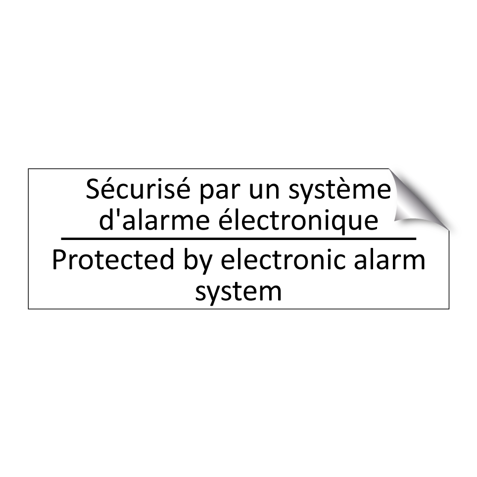 Sécurisé par un système d'alarme /.../ - Protected by electronic alarm /.../