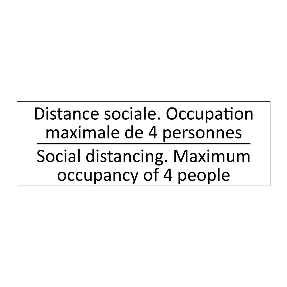 Distance sociale. Occupation maximale /.../ - Social distancing. Maximum occupancy /.../
