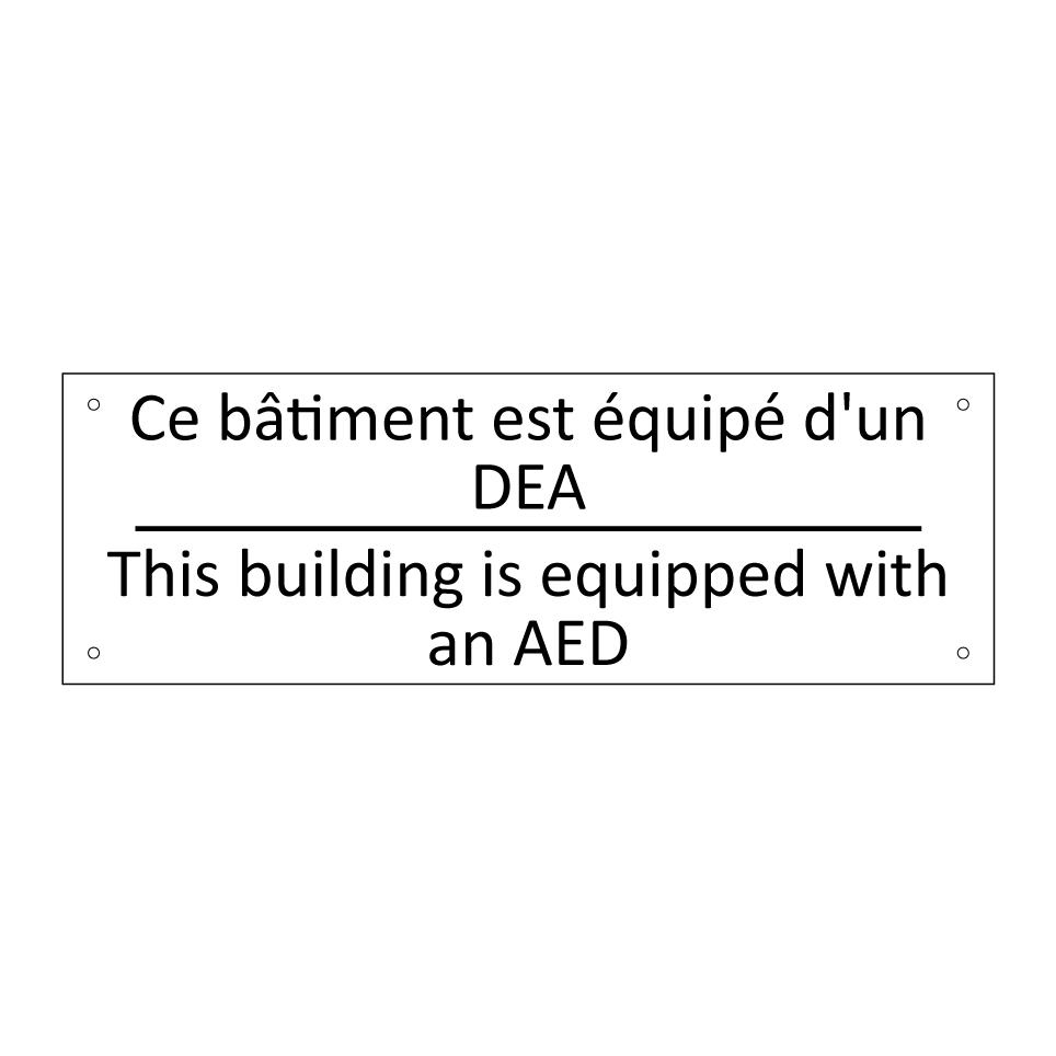 Ce bâtiment est équipé d'un DEA /.../ - This building is equipped with /.../