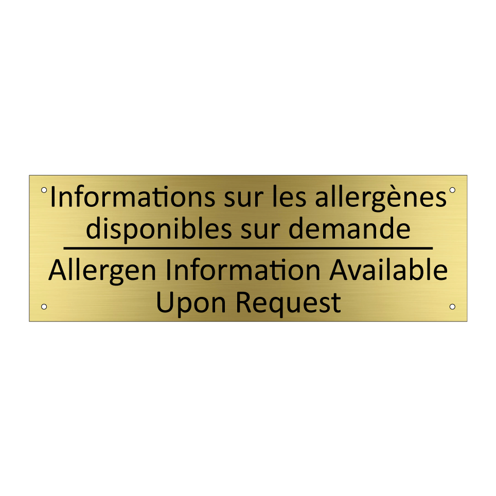 Informations sur les allergènes /.../ - Allergen Information Available /.../