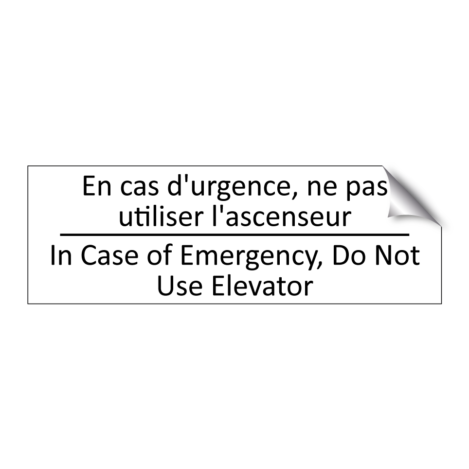 En cas d'urgence, ne pas utiliser /.../ - In Case of Emergency, Do Not Use /.../