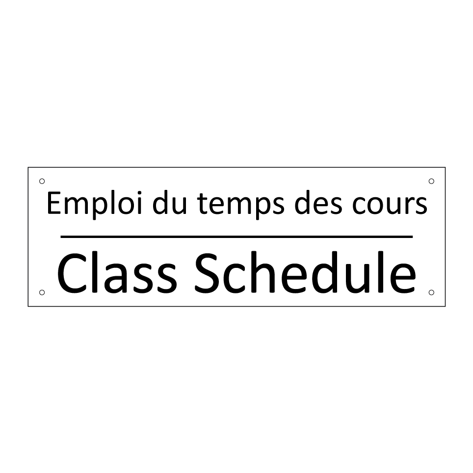 Emploi du temps des cours - Class Schedule