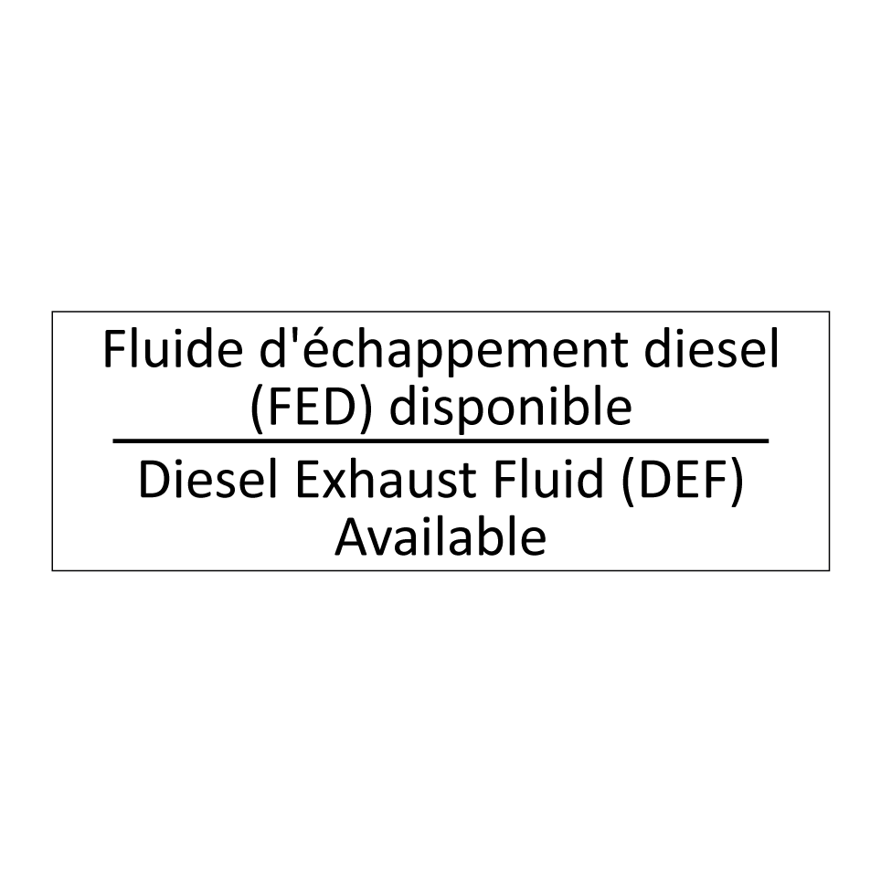 Fluide d'échappement diesel (FED) /.../ - Diesel Exhaust Fluid (DEF) Available /.../