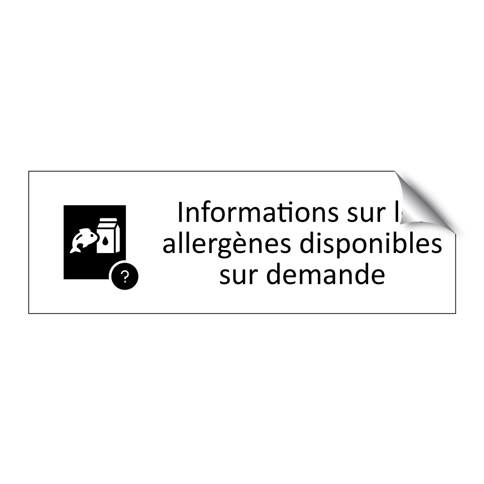 Informations sur les allergènes disponibles sur demande