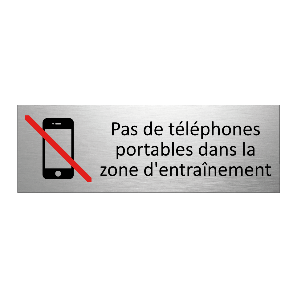 Pas de téléphones portables dans la zone d'entraînement