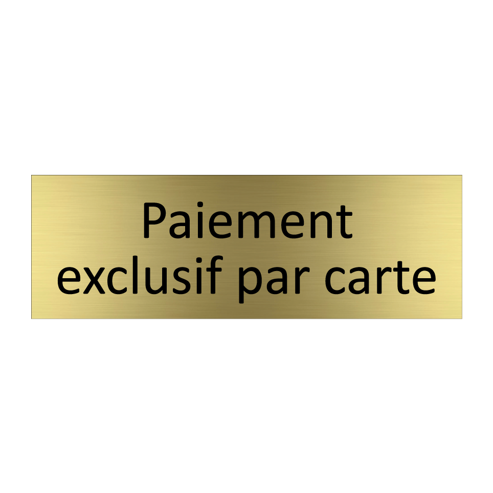Paiement exclusif par carte