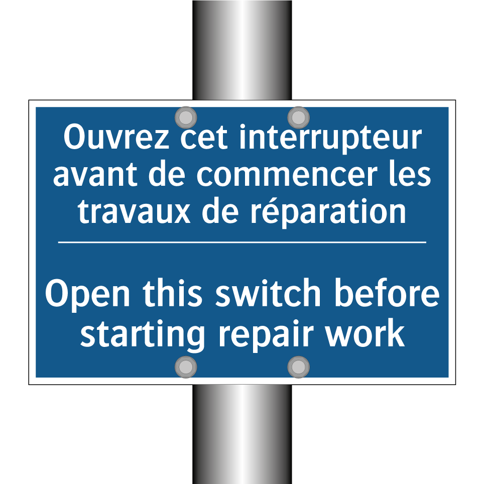 Ouvrez cet interrupteur avant /.../ - Open this switch before starting /.../