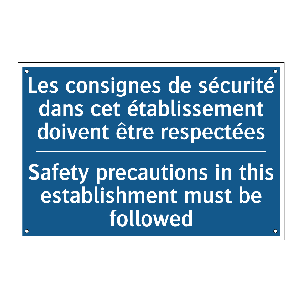 Les consignes de sécurité dans /.../ - Safety precautions in this establishment /.../