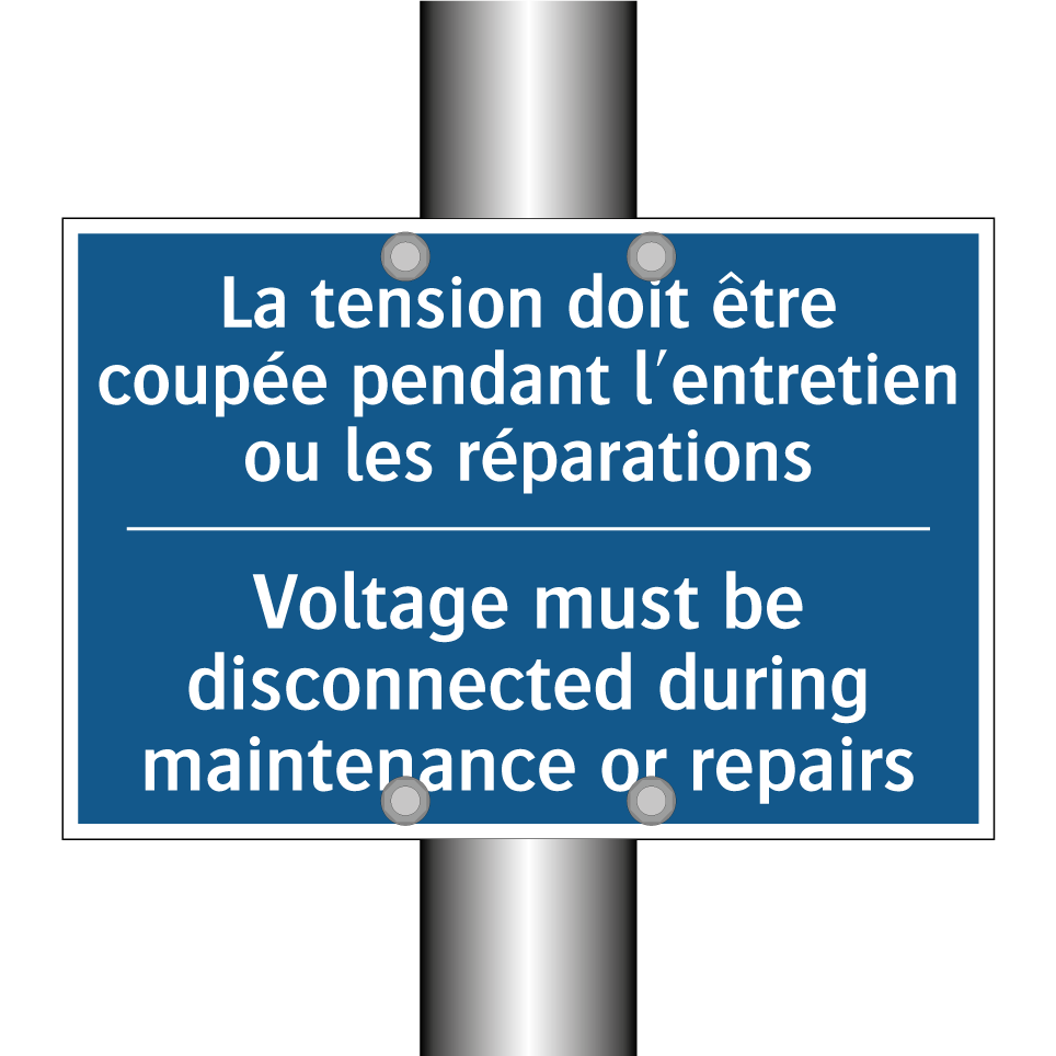 La tension doit être coupée pendant /.../ - Voltage must be disconnected during /.../