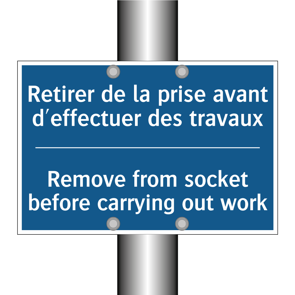 Retirer de la prise avant d'effectuer /.../ - Remove from socket before carrying /.../