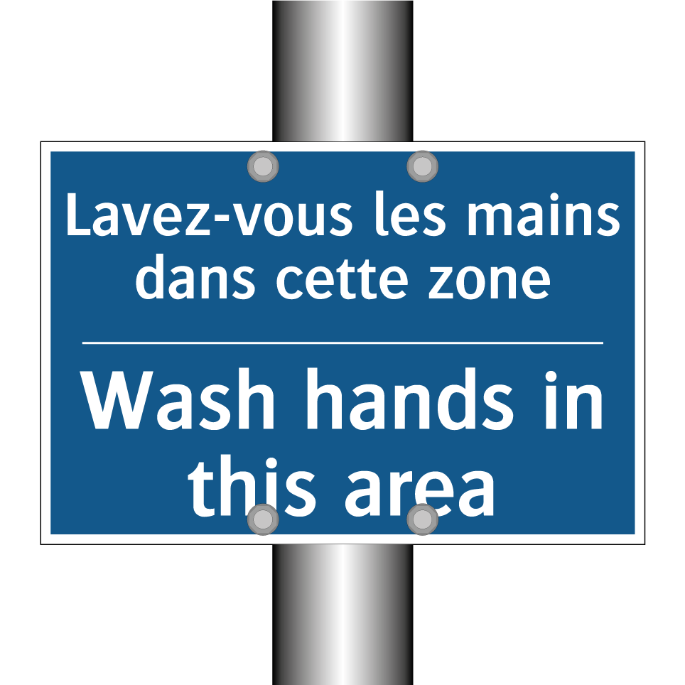 Lavez-vous les mains dans cette /.../ - Wash hands in this area