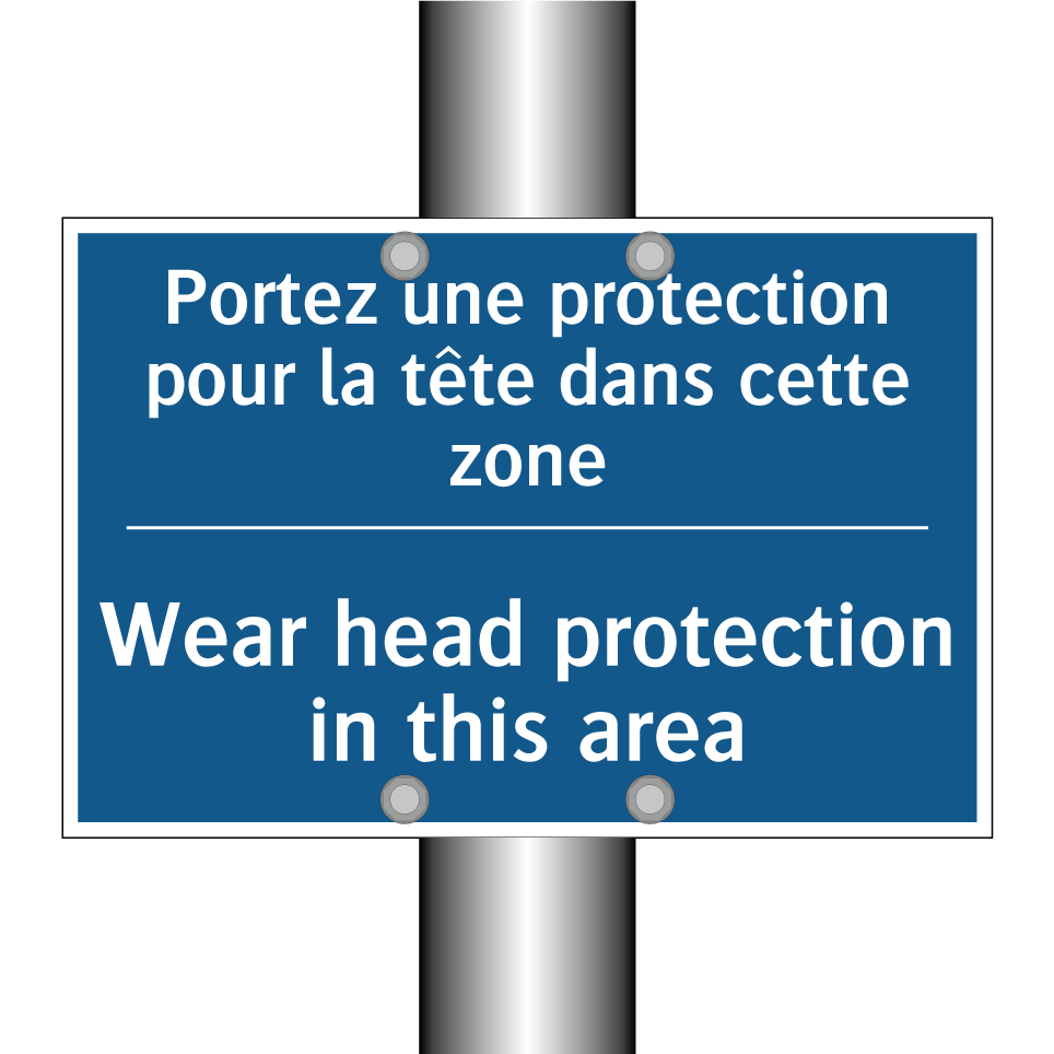 Portez une protection pour la /.../ - Wear head protection in this area /.../