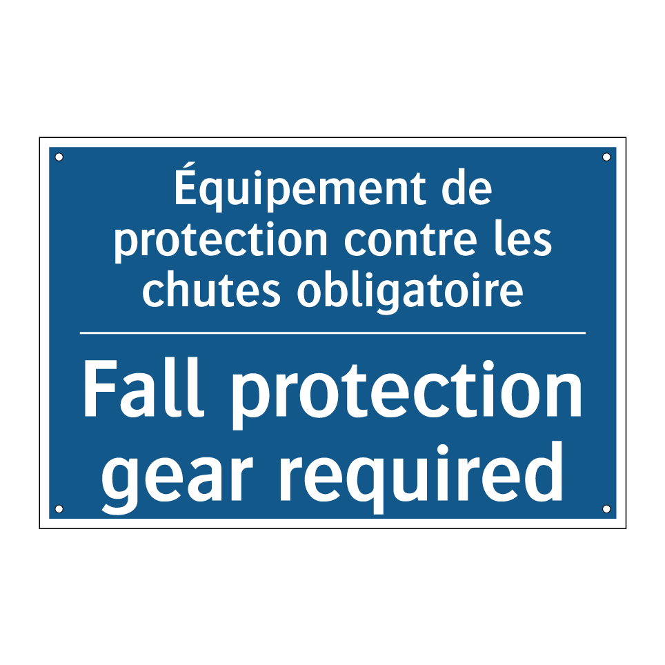 Équipement de protection contre /.../ - Fall protection gear required