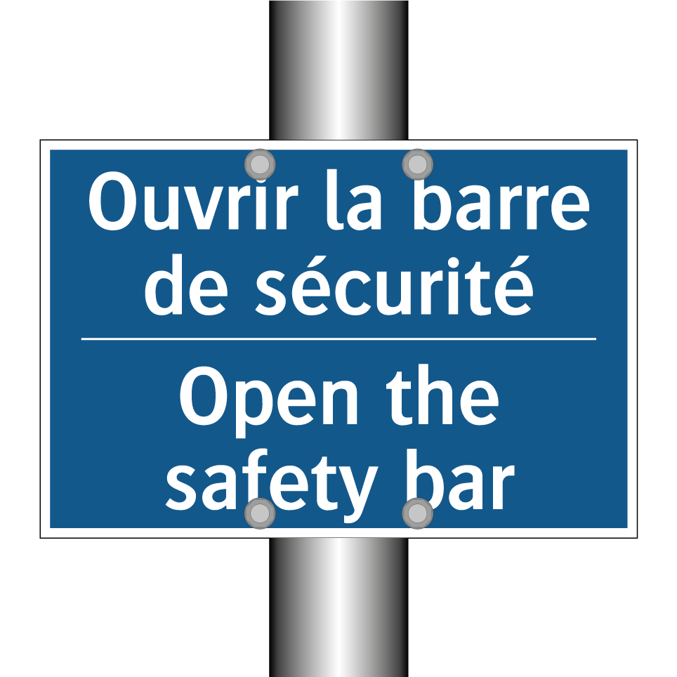 Ouvrir la barre de sécurité - Open the safety bar