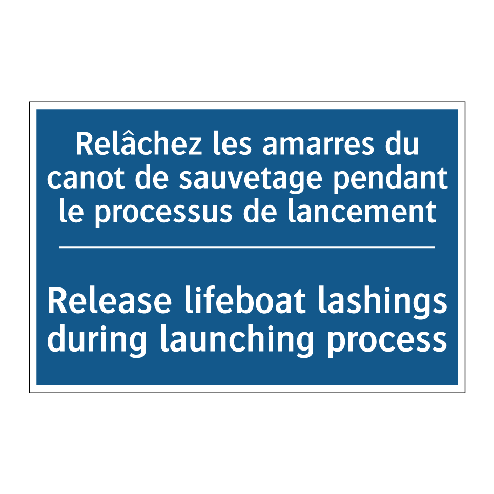Relâchez les amarres du canot /.../ - Release lifeboat lashings during /.../