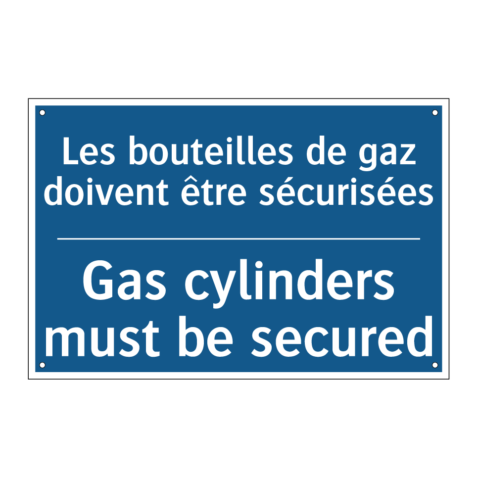 Les bouteilles de gaz doivent /.../ - Gas cylinders must be secured