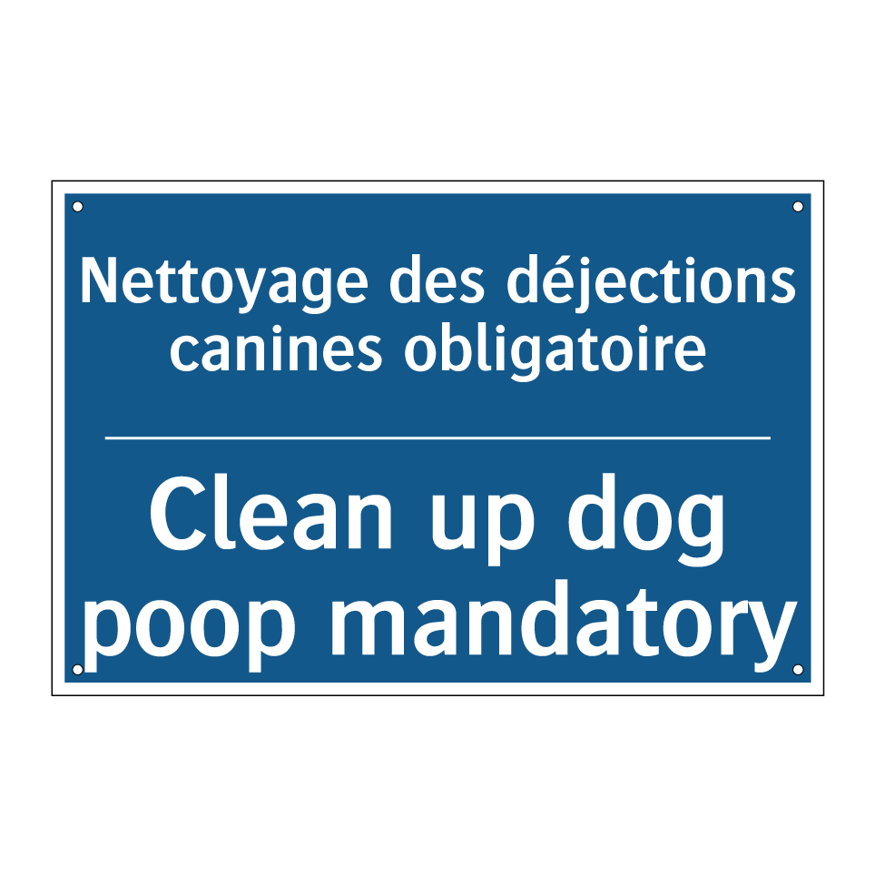 Nettoyage des déjections canines /.../ - Clean up dog poop mandatory