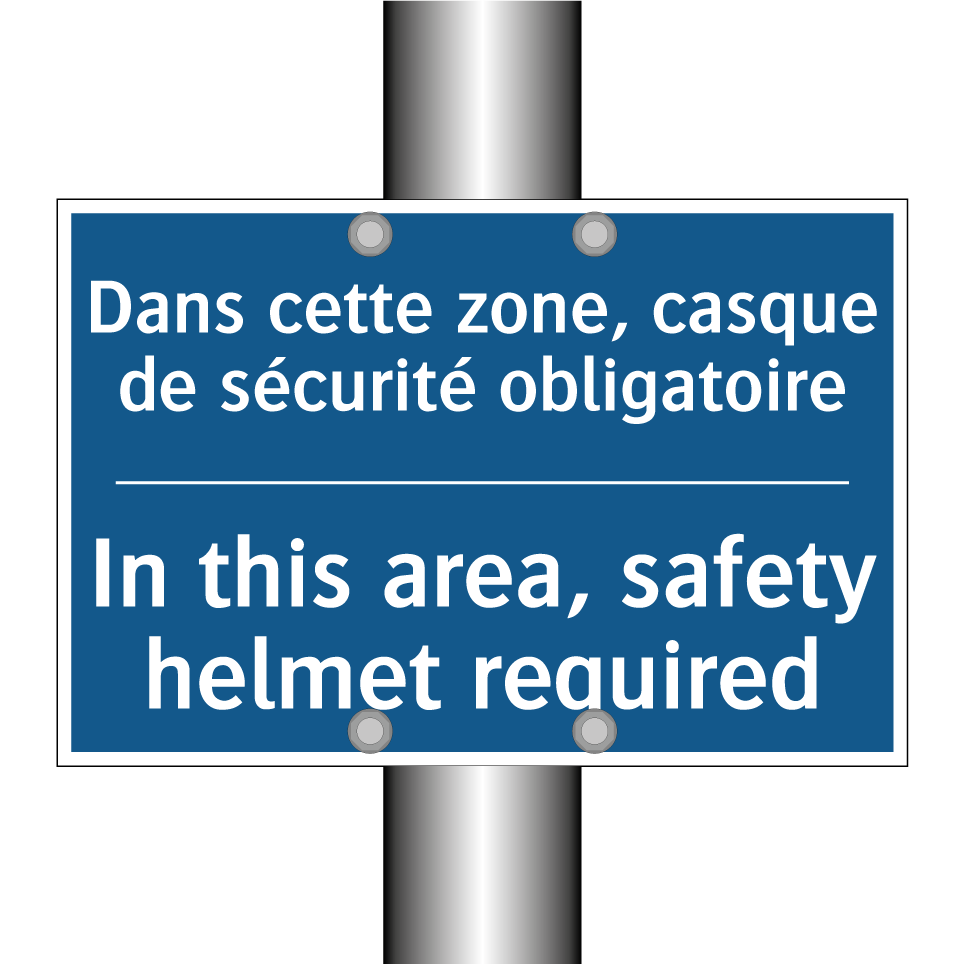 Dans cette zone, casque de sécurité /.../ - In this area, safety helmet required /.../