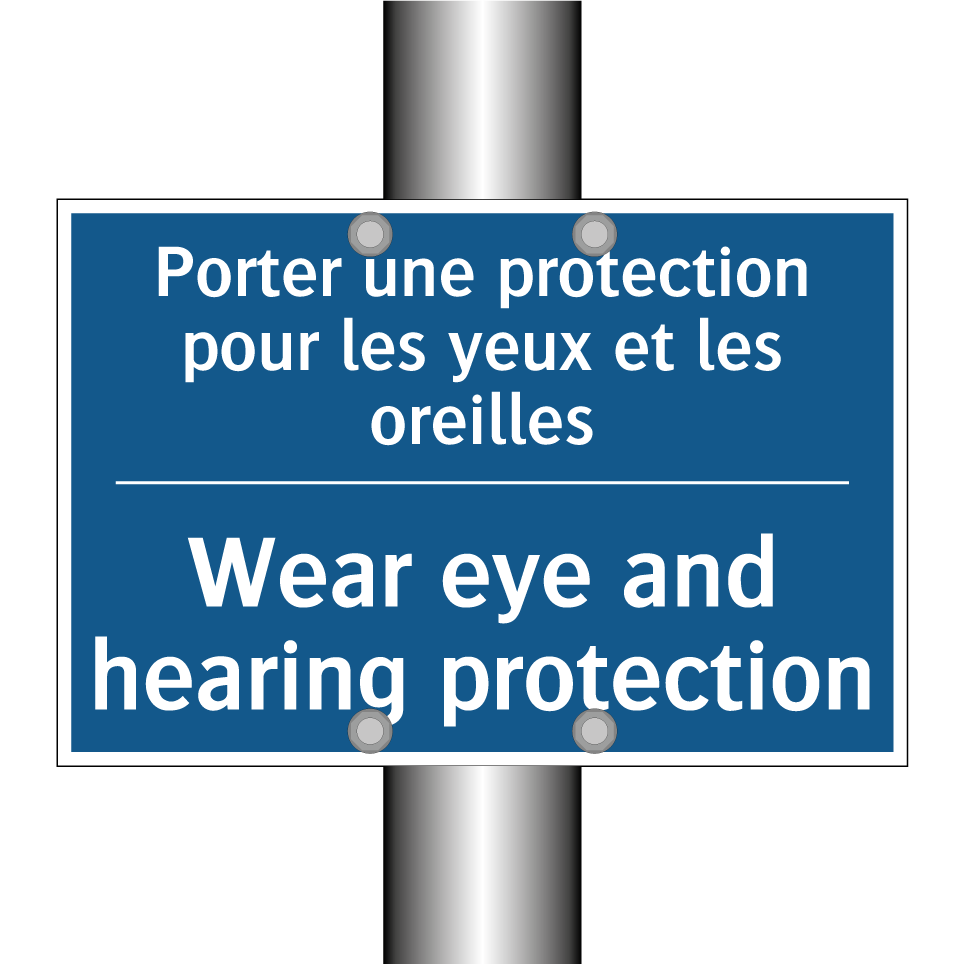 Porter une protection pour les /.../ - Wear eye and hearing protection /.../