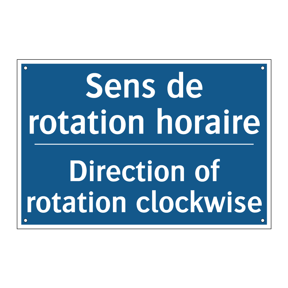 Sens de rotation horaire - Direction of rotation clockwise /.../