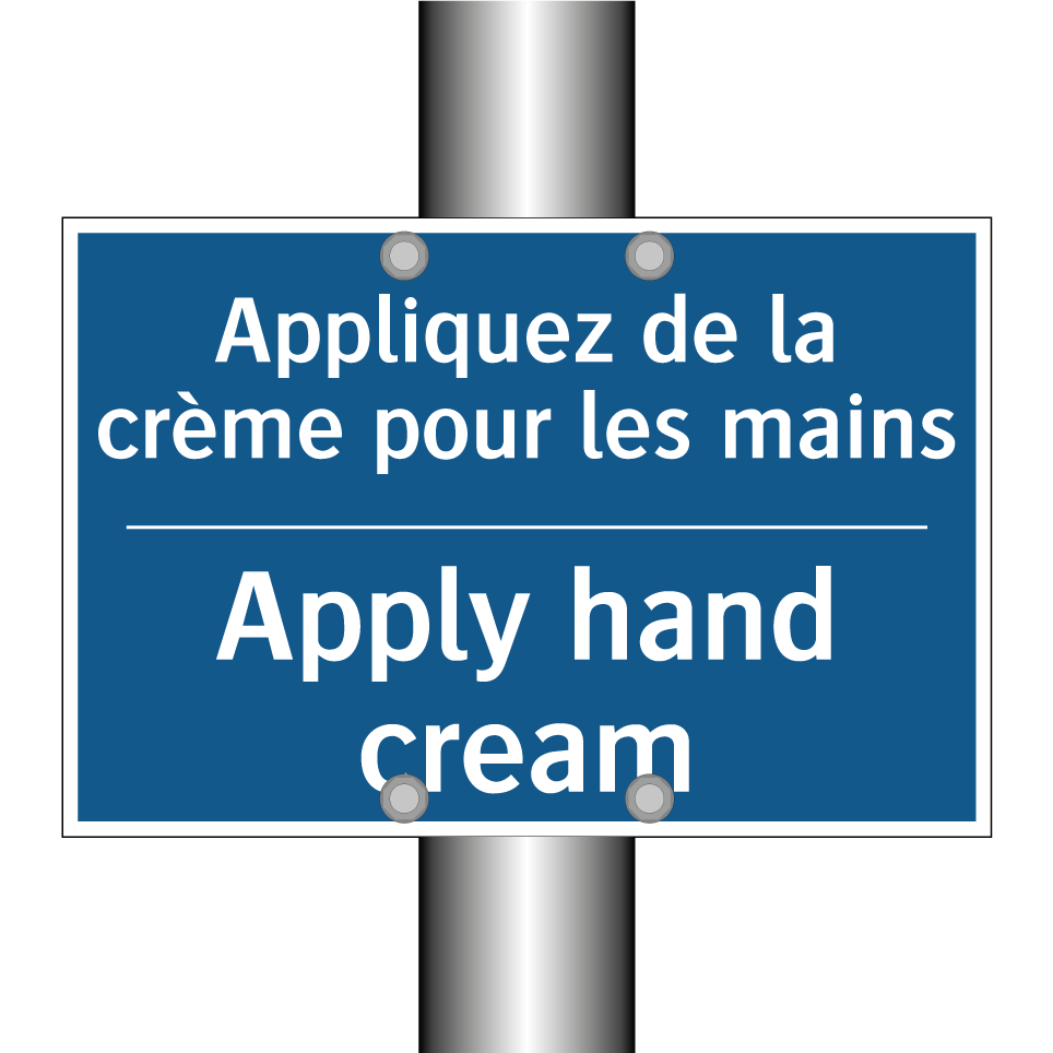 Appliquez de la crème pour les /.../ - Apply hand cream