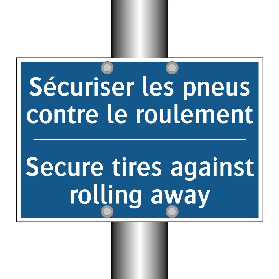 Sécuriser les pneus contre le /.../ - Secure tires against rolling away /.../