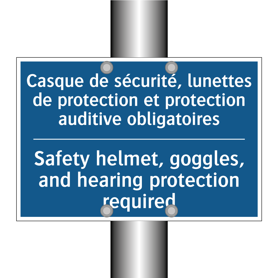 Casque de sécurité, lunettes de /.../ - Safety helmet, goggles, and hearing /.../