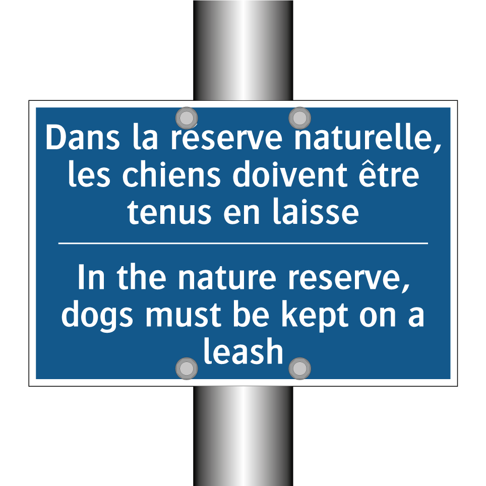 Dans la réserve naturelle, les /.../ - In the nature reserve, dogs must /.../