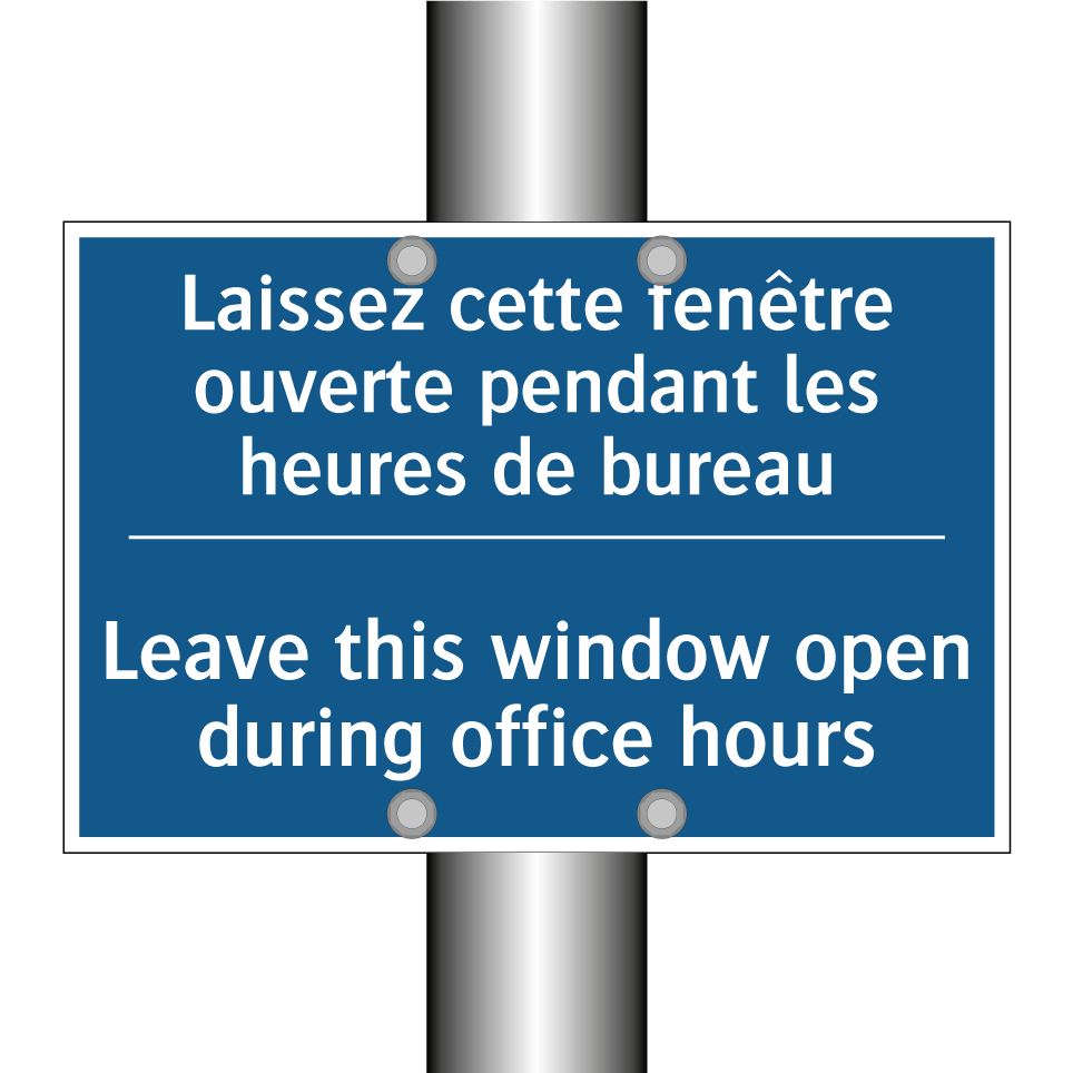 Laissez cette fenêtre ouverte /.../ - Leave this window open during /.../
