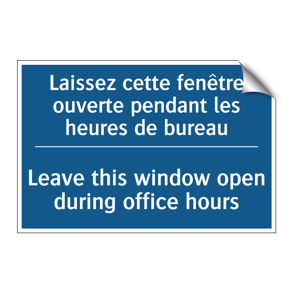 Laissez cette fenêtre ouverte /.../ - Leave this window open during /.../