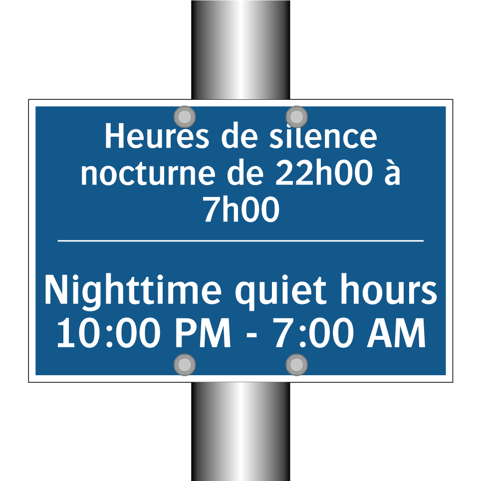 Heures de silence nocturne de /.../ - Nighttime quiet hours 10:00 PM /.../