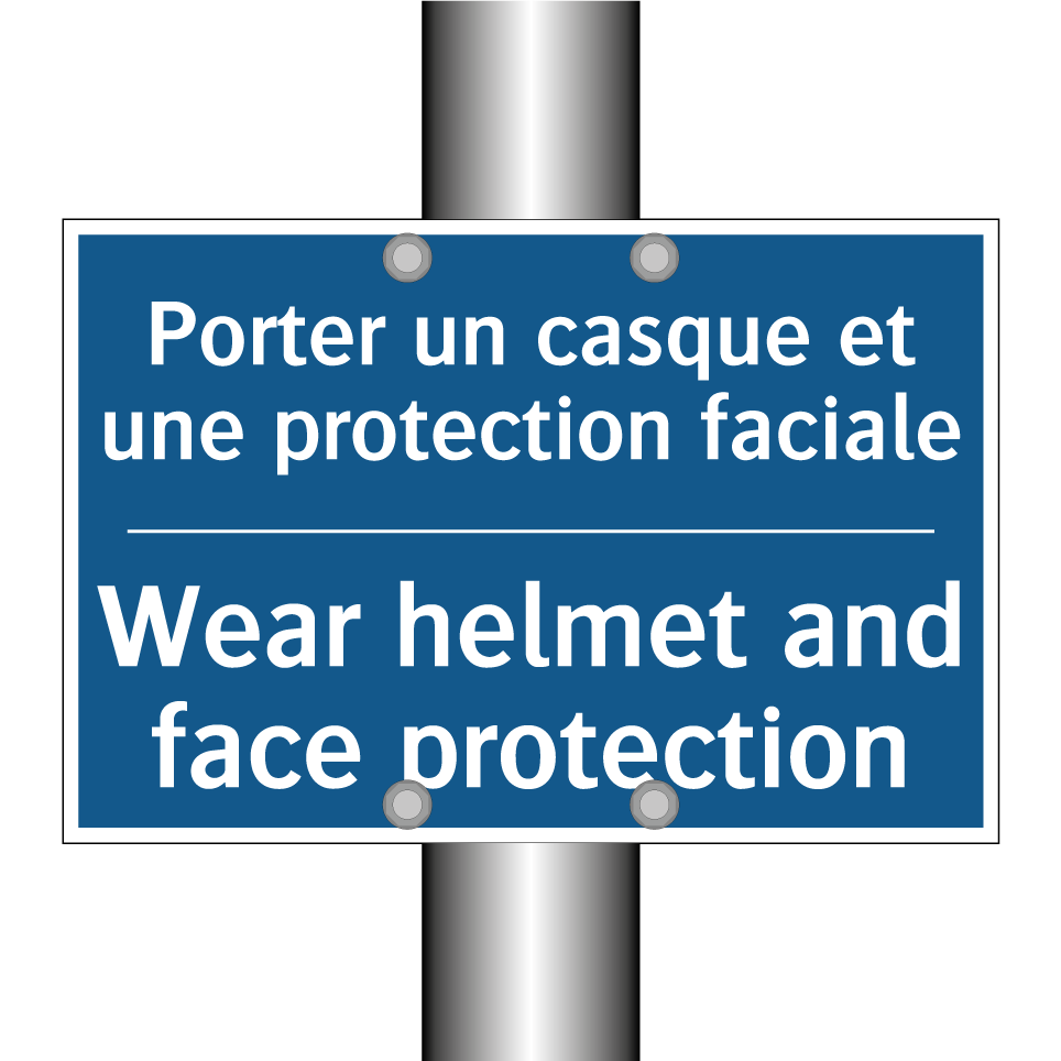 Porter un casque et une protection /.../ - Wear helmet and face protection /.../