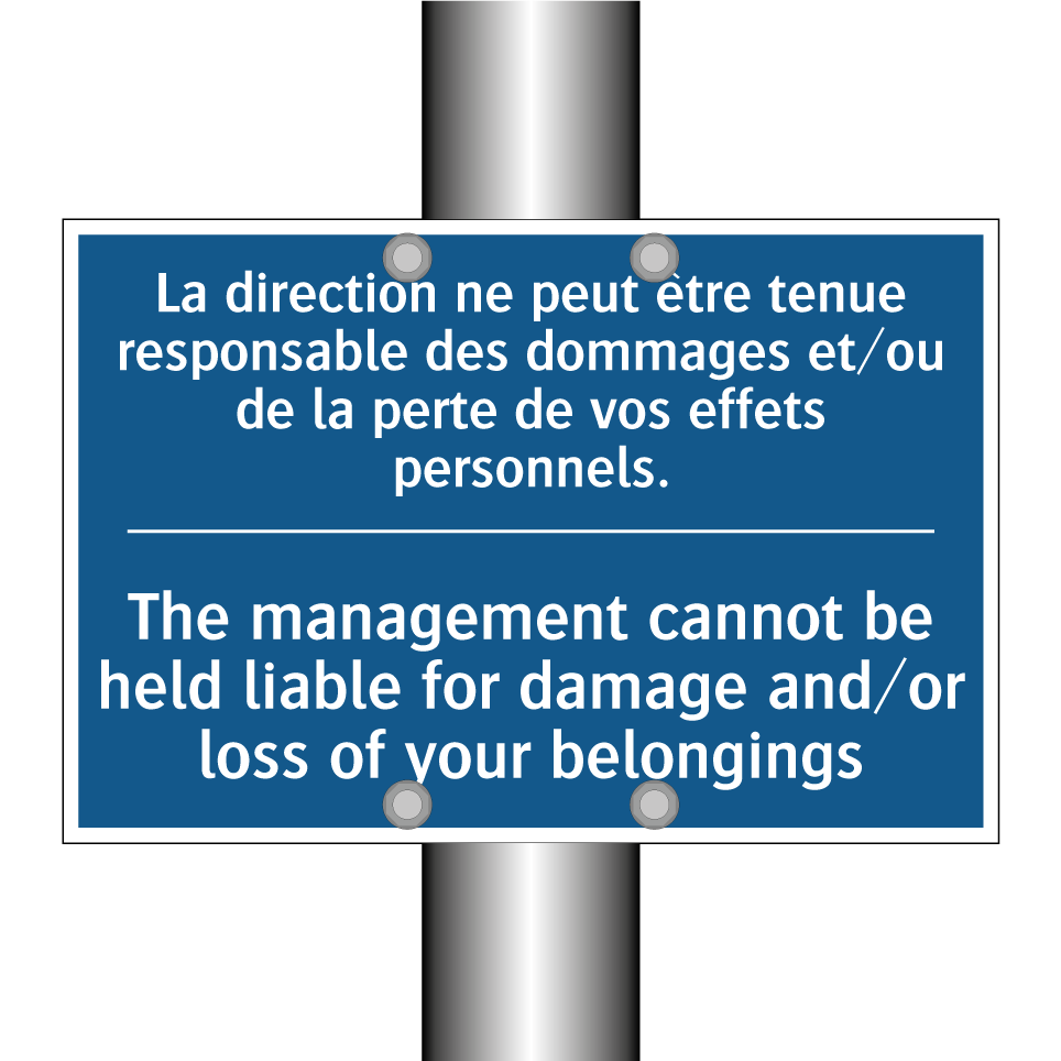 La direction ne peut être tenue /.../ - The management cannot be held /.../