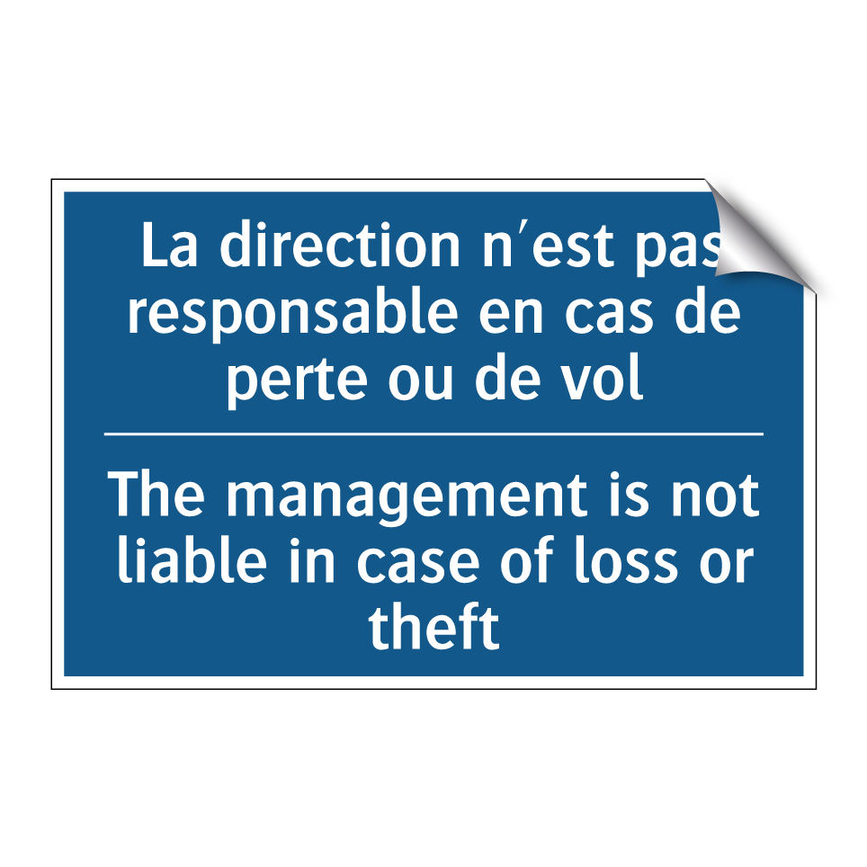 La direction n'est pas responsable /.../ - The management is not liable in /.../