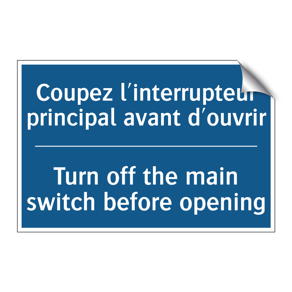 Coupez l'interrupteur principal /.../ - Turn off the main switch before /.../