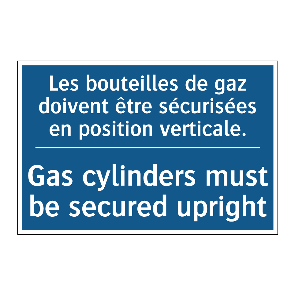 Les bouteilles de gaz doivent /.../ - Gas cylinders must be secured /.../
