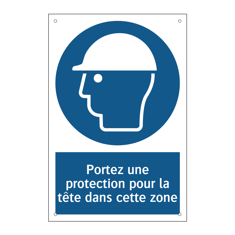 Portez une protection pour la tête dans cette zone