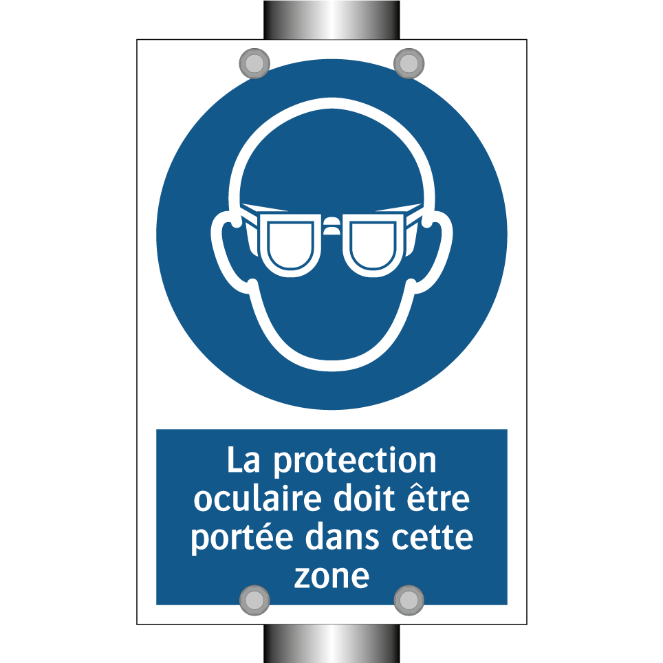 La protection oculaire doit être portée dans cette zone