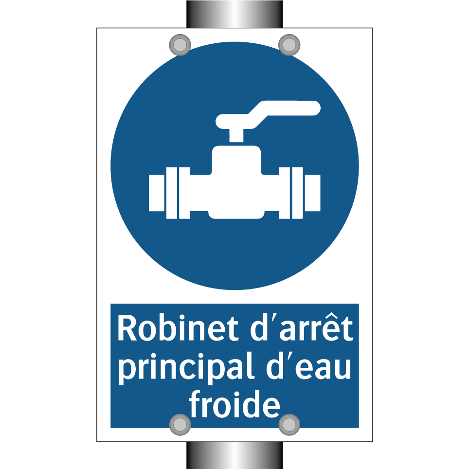 Robinet d'arrêt principal d'eau froide