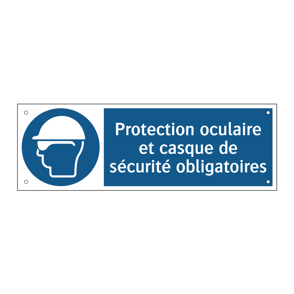 Protection oculaire et casque de sécurité obligatoires