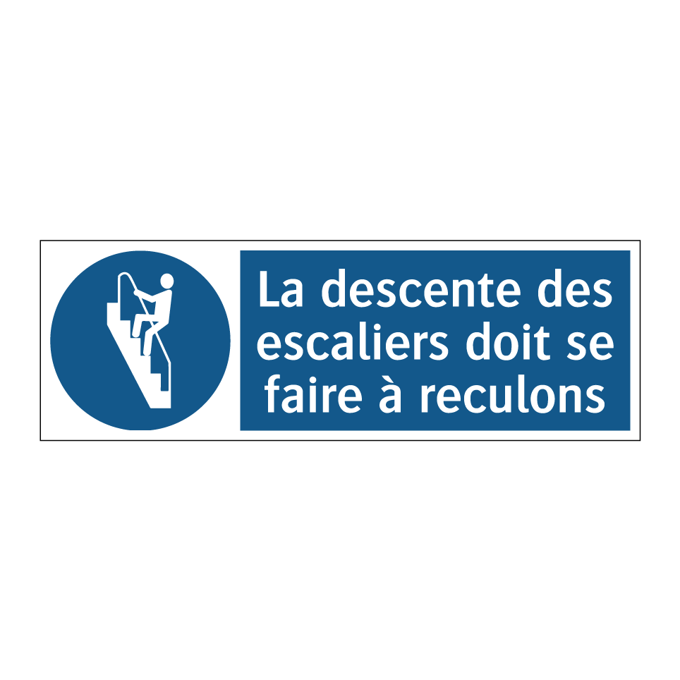 La descente des escaliers doit se faire à reculons