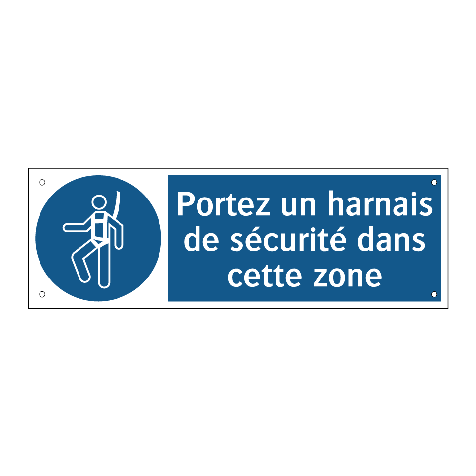 Portez un harnais de sécurité dans cette zone
