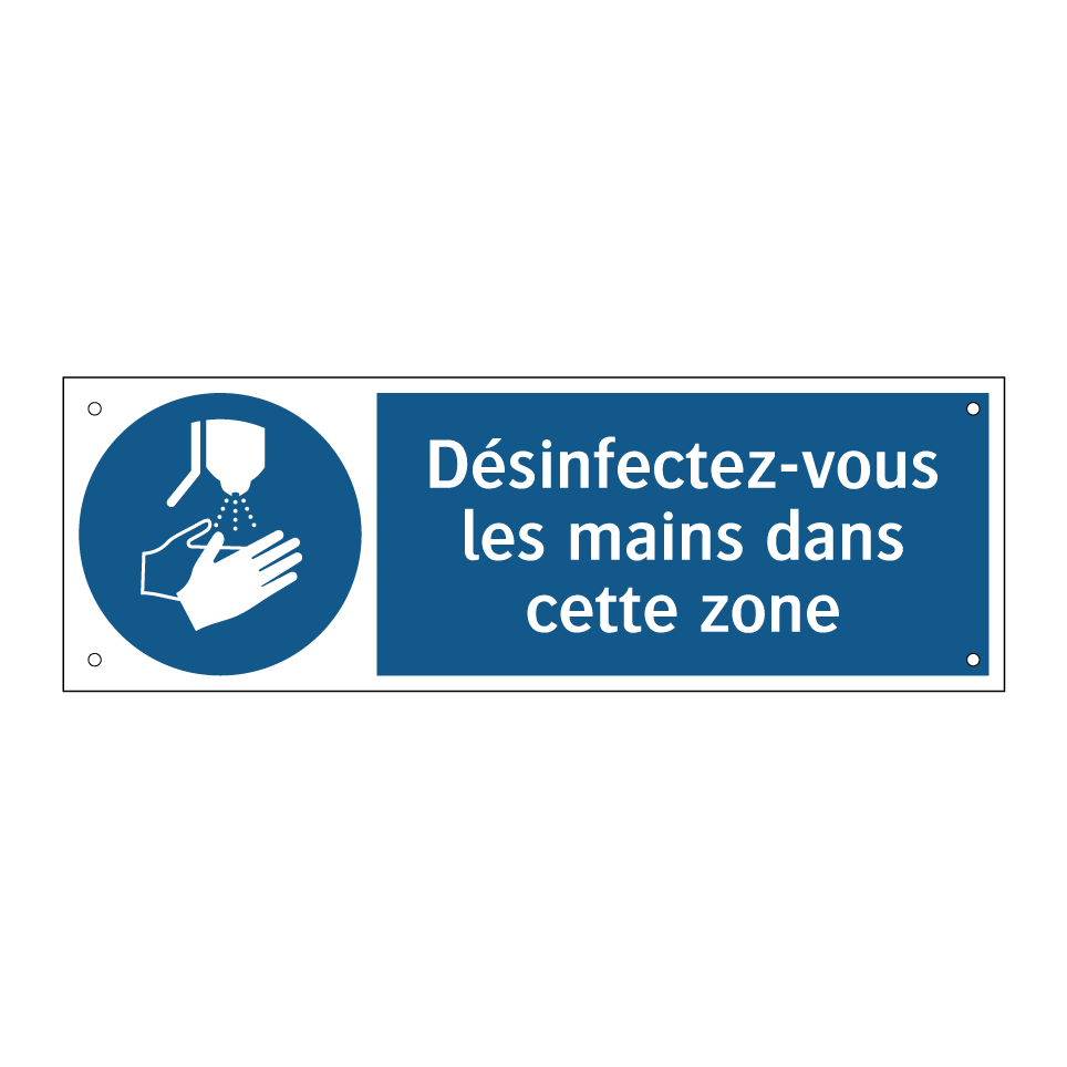 Désinfectez-vous les mains dans cette zone